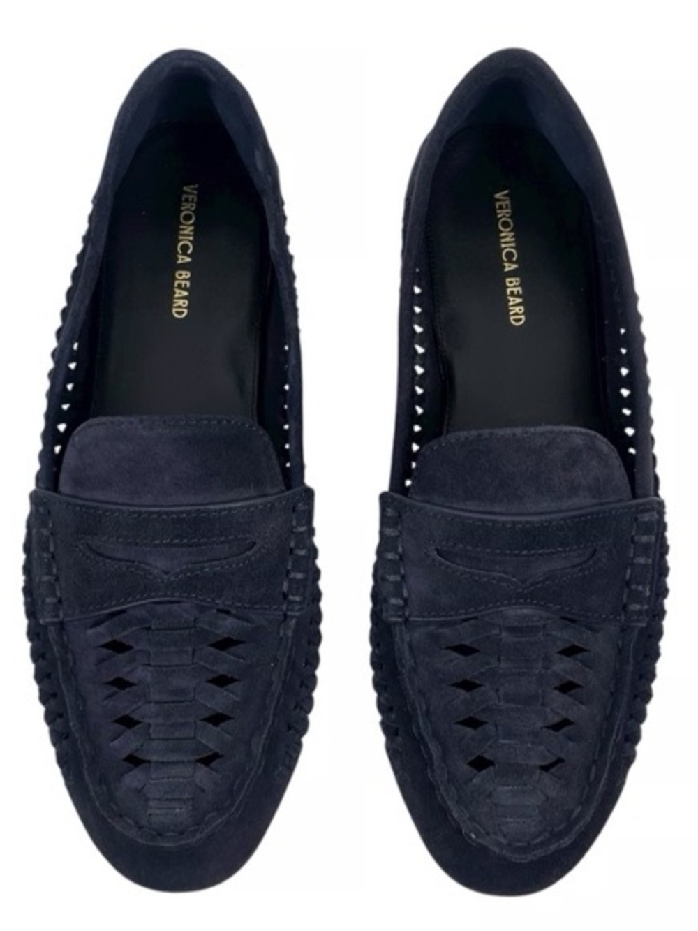 Veronica Beard Women's Penny Woven Suede Loafers